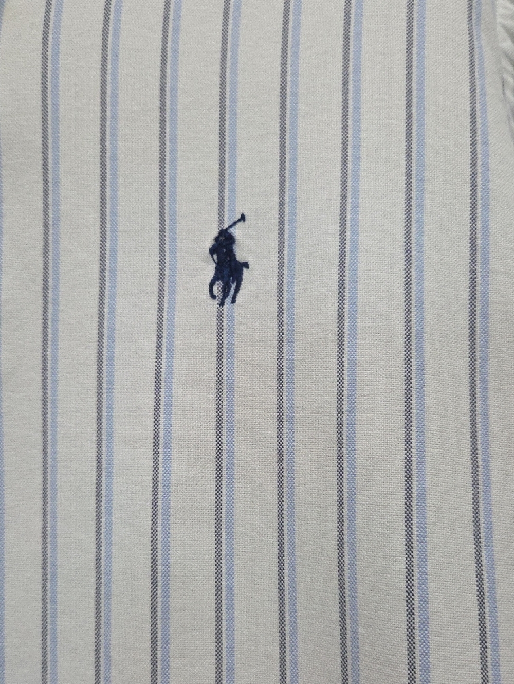 Ralph Lauren Custom Fit Striped Oxford Shirt In Blue/White, Medium - Picture 6 of 8
